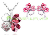 Crystal Clover 4 Four Leaf Jewelry Set - 19 Colors