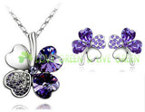 Crystal Clover 4 Four Leaf Jewelry Set - 19 Colors