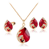 Crystal Water Drop Jewelry Set - 5 Colors