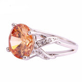 Round Cut Pink Tourmaline & White Sapphire 925 Silver Ring - 3 Colors