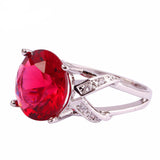 Round Cut Pink Tourmaline & White Sapphire 925 Silver Ring - 3 Colors